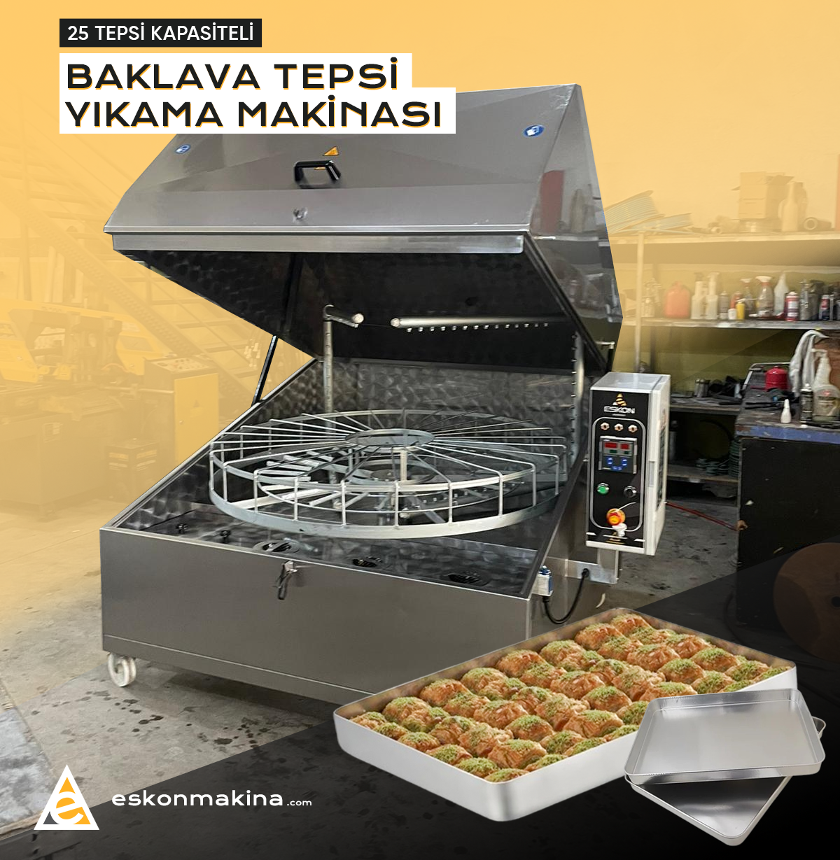 Baklava Börek Tepsi Yıkama Makinası